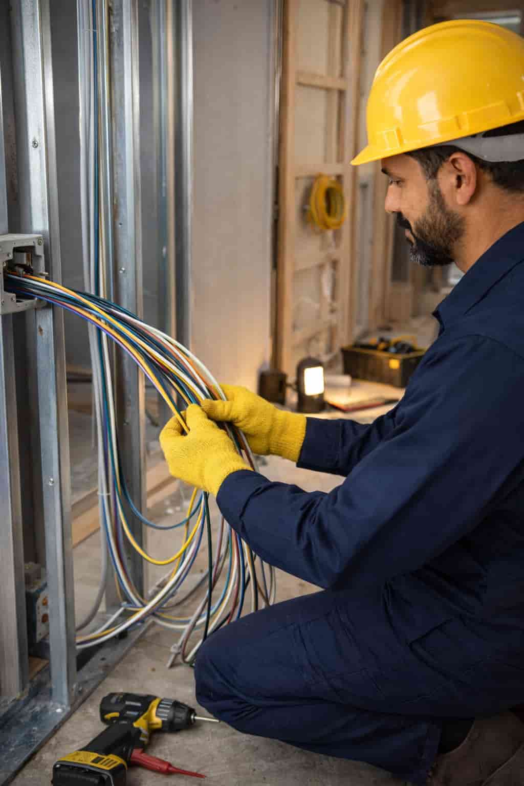 تمديدات كهربائية جديدة في فيلا بحي النخيل